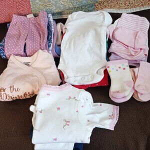 22 Pieces of  Girl's Preemie Size Clothing